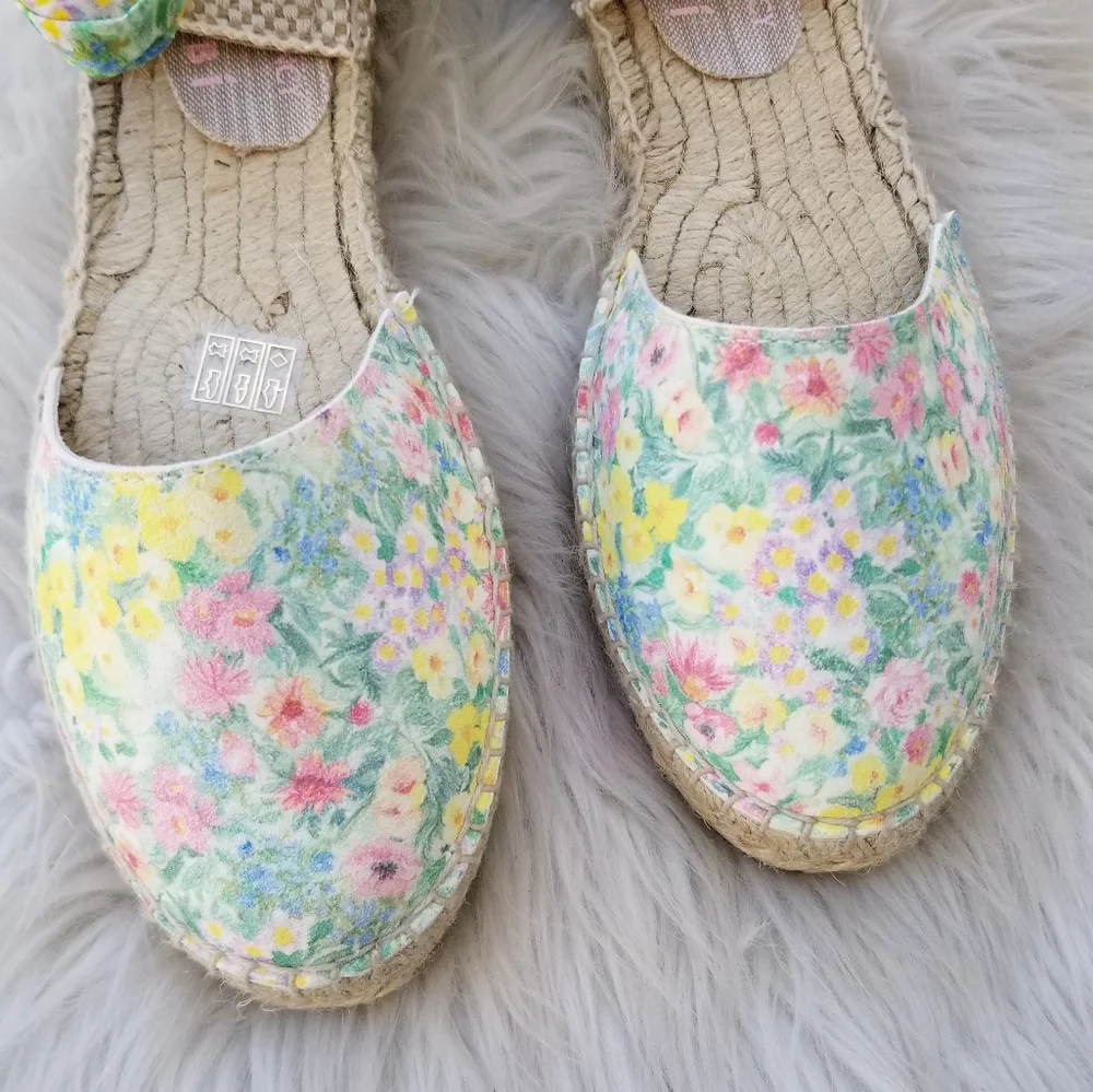 NWT LoveShackFancy Manebi Espadrilles Wrap Sandal Rainbow Skies